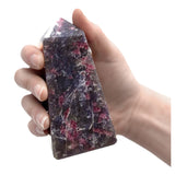 Lepidolite and Tourmaline Obelisk